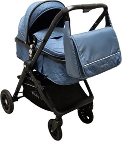 Carucior nou nascuti 2 in 1 Baby Care X2S, Maner reversibil, Cu geanta bebe, Amortizoare, Roti din cauciuc plin AVE, Spatar reglabil 3 trepte, Plasa