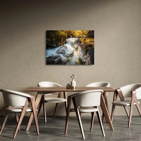 Tablou pe sticlă - Râul din pădure (70x50 cm)