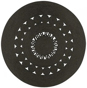 Covor rotund din iuta MAYA 100 cm, negru