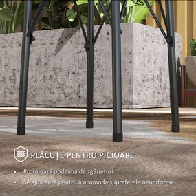 Outsunny Măsuță de Grădină cu Frunze Decupate și cu Picioare Reglabile, Ø40x50 cm, Negru | Aosom Romania