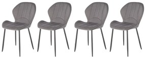 Set 4 scaune K538 velvet gri