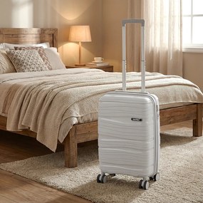 Valiză de cabină TravelLux Voyager cu hard top și roți detașabile 35x55x20 cm gri