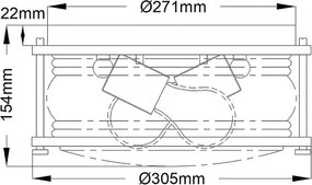 Quintiesse QN-ASHLANDBAY-F-PC-BATH - Plafonieră pentru baie ASHLAND 2xE27/60W/230V IP44