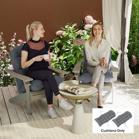 Outsunny Set de 2 perne pentru scaun Adirondack cu prinderi sigure, design capitonat moale și gros, gri | Aosom Romania