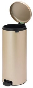 Cos de gunoi cu pedala Brabantia NewIcon 1003209, 30 L, Inchidere lina, Baza antiderapanta, Auriu metalic