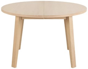 Masă de dining rotundă extensibilă cu blat cu aspect de lemn de stejar ø 120 cm A-Line – Actona