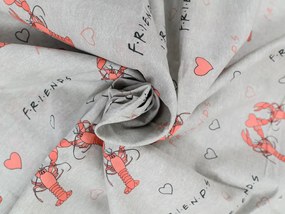 Lenjerie de pat din bumbac FRIENDS MY LOBSTER gri Dimensiune lenjerie de pat: 60 x 70 cm | 140 x 200 cm