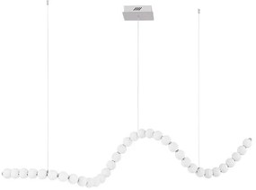 Lustra LED suspendata, dimabila, deosebita design lux PERLA opal, auriu