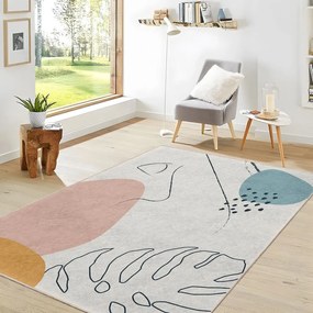 Covor crem lavabil 80x150 cm Abstract Shapes – Mila Home