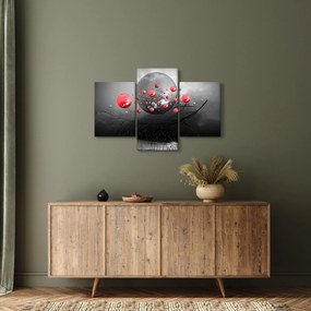 Tabloul cu bile abstracte roșii (90x60 cm)