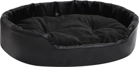 vidaXL Pat pentru câini, negru, 90x79x20 cm, pluș/piele ecologică