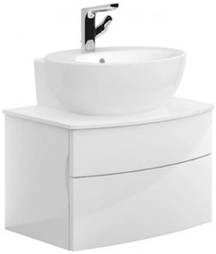 Dulap baza suspendat cu blat sticla, Aveo Villeroy&amp;Boch, 61.6x44x40cm, alb lucios lacuit, A847E2GF