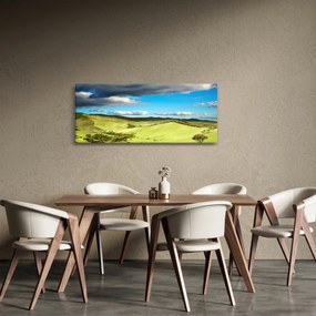 Tablou - Peisaj verde cu dealuri (120x50 cm)