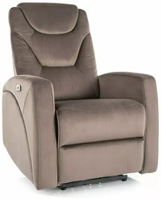 Fotoliu recliner Kronos velvet cappuccino Blu38