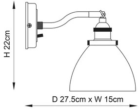 Spot de perete Endon 77273 HANSEN 1xE14/40W/230V alamă