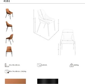 Scaun modern design italian, Piele Sintetica, Orange