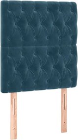 vidaXL Tăblie de pat albastru închis 80x7x118/128 cm catifea