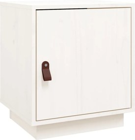 vidaXL Noptieră, alb, 40x34x45 cm, lemn masiv de pin