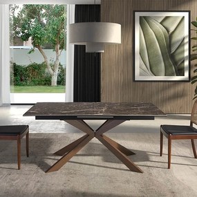 Masa extensibila deosebita design LUX Porcelain Marble 160-200cm