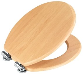 WENKO 22979100-WC Capac WC Fag natural 35,5x42,5 cm maro/argintiu