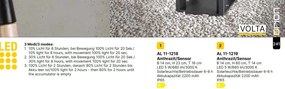 Aplica LED solara de exterior cu senzor de miscare IP65 VOLTA