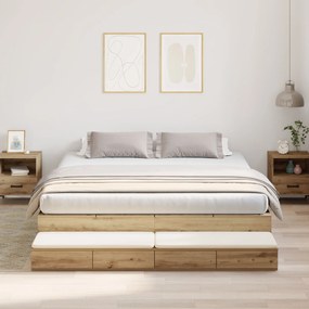 vidaXL Cadru de pat cu depozitare Artisan Oak 180x200 cm