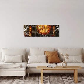 Tablou cu pictură epochală străveche (cu ceas) (90x30 cm)
