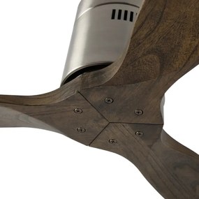 ZEVENTI - Ventilator de tavan SPELLO Wi-Fi Tuya, crom/stejar + telecomandă