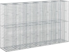 vidaXL Pat ridicat din gabion 3 pcs Argintiu 250 x 50 x 150 cm