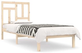Cadru de pat, 90x200 cm, lemn masiv de pin Maro, 90 x 200 cm