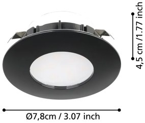 SET 3x corp de iluminat LED încastrat pentru baie PINEDA LED/4,9W/230V IP44 Eglo 900744