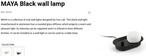 Aplica LED dimabila stil modern minimalist MAYA Black