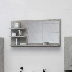 805019 vidaXL Oglindă de baie, gri beton, 90 x 10,5 x 45 cm, PAL