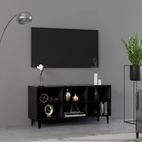 Comoda TV cu picioare metalice, negru, 103,5x30x50 cm 1, Negru, 103.5 x 30 x 50 cm