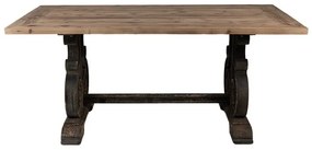 Masă de dining shabby chic, cu finisaj negru antichizat, Château