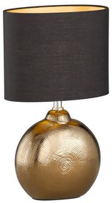 Veioză neagră/în culoarea bronz din ceramică cu abajur textil (înălțime 39 cm) Foro – Fischer &amp; Honsel