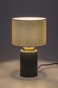 Lampa de masa ceramica gri abajur alb Glovy