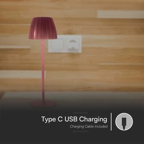 Lampă de birou LED reglabilă, reîncărcabilă, 2,7W, 3000-6000K, 1800 mAh, maro