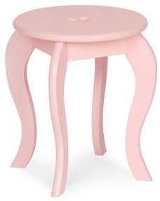 Masă de toaletă din lemn pentru copii cu oglindă roz