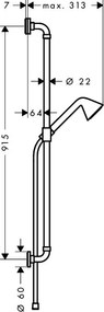 Set dus crom cu bara, para dus si furtun Hansgrohe Axor Front