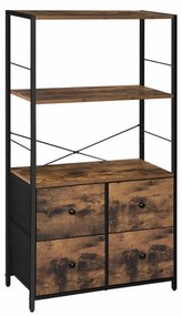Dulap diverse, maro rustic / negru, MDF