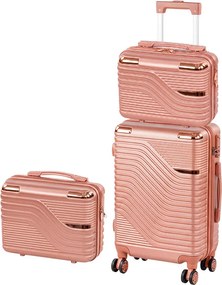TraveLux Urban XII set valiză rulantă aur roz
