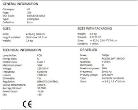 Lustra LED cu Ventilator si telecomanda, lame retractabile Enzo alb