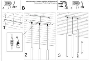 Lustră pe cablu PASTELO 3 3xG9/12W/230V negru