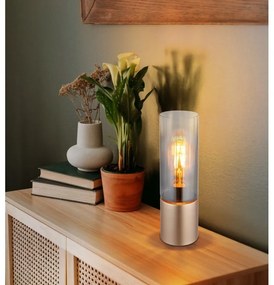 Veioza/Lampa de masa metal sticla fumurie ANNIKA