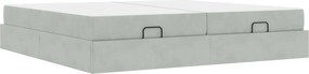 vidaXL Cadru de pat cu saltea cu saltea 2 pcs Gri deschis Catifea