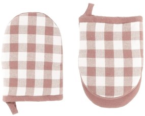 Set de mănuși de bucătărie 2 buc. din bumbac Gingham – Tiseco Home Studio