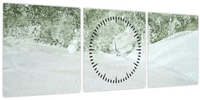 Abstract din pensule (cu ceas) (90x30 cm)