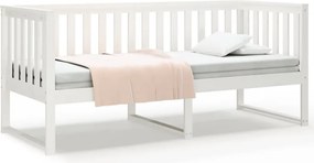 vidaXL Pat de zi fără saltea, alb, 80x200 cm, lemn masiv pin