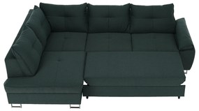 Set de pliere pe colţ, ţesătură smarald Tatum, stânga, FELDA